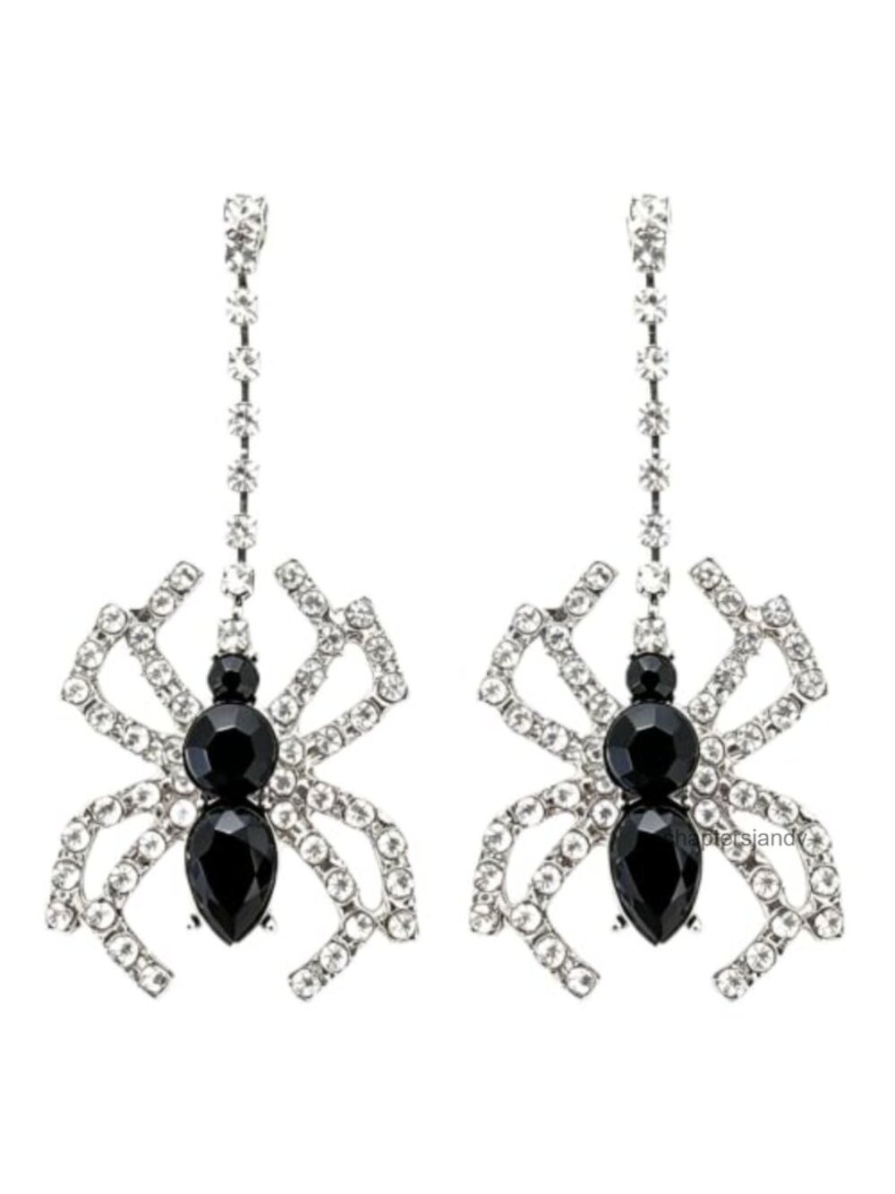 Spider Dangle Earrings Crystal Drop Gothic Halloween Women
